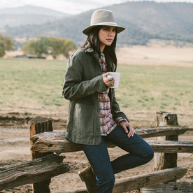 The Agnes Jacket in Olive Herringbone: Alternate Image 1