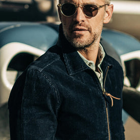 our fit model wearing the piston jacket