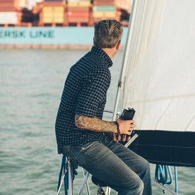 The Jack in Brushed Navy Plaid Flannel: Alternate Image 3