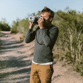 The Merino Henley in Charcoal: Alternate Image 1