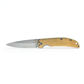 The Drop Point Knife in Brass: Alternate Image 4