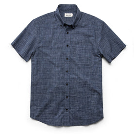 The Short Sleeve Jack in Navy Slub Glen Plaid - featured image