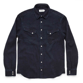 The Western Shirt in Indigo Crepe: Alternate Image 11