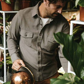 The Utility Shirt in Charcoal Jacquard - featured image