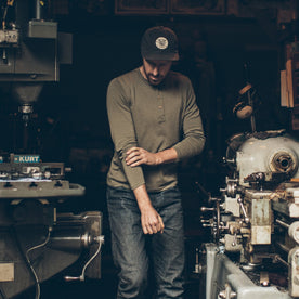 The Merino Henley in Army: Alternate Image 3