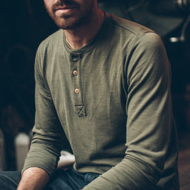 The Merino Henley in Army: Alternate Image 4
