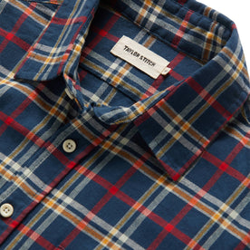 material shot of interior label of The California in Astoria Plaid