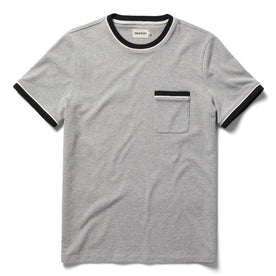 flatlay of The Heavy Bag Ringer Tee in Aluminum