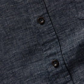 material shot of front placket of The Jack in Midnight Slub
