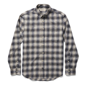 unfolded flatlay of The Jack in Navy Plaid