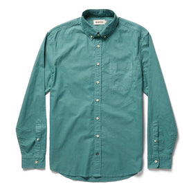 unfolded flatlay of The Jack in Teal Oxford