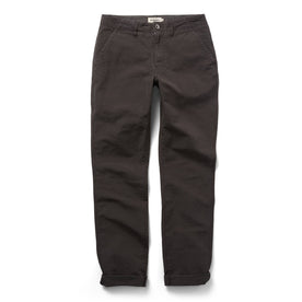 unfolded flatlay of The Morse Pant in Dark Charcoal Slub