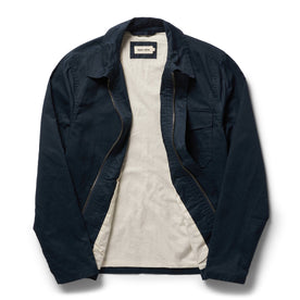 open flatlay from the front of The Watts Jacket in Dark Navy
