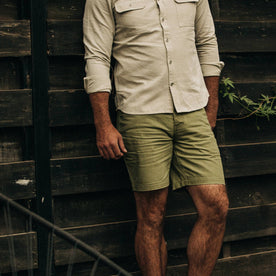 The Camp Short in Olive Herringbone - featured image