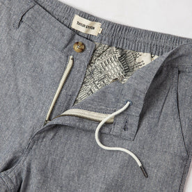 material shot of drawstring and map interior
