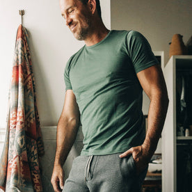 The Merino Tee in Sea Green: Alternate Image 2