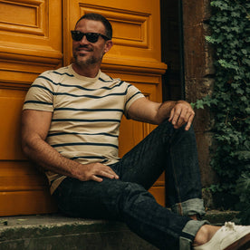 The Organic Cotton Tee in Khaki Stripe - featured image