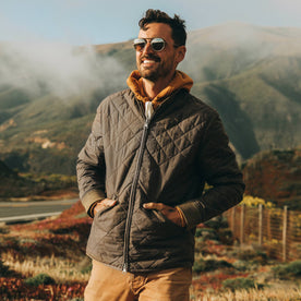 The Quilted Bomber Jacket in Espresso - featured image