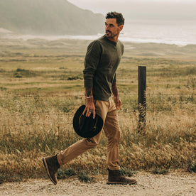 The Fillmore Crewneck in Dark Olive Terry: Alternate Image 4