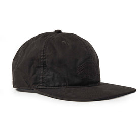 material shot of The Ball Cap in Espresso Dry Wax from the side