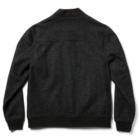 flatlay of The Bomber Jacket in Charcoal Wool from the back 
