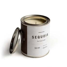 flatlay of The Camp Candle in Sequoia