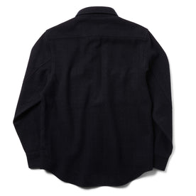 flatlay of The Maritime Shirt in Navy Wool from the back