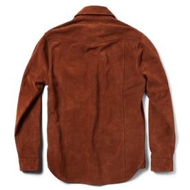 flatlay of The Western Shirt in Espresso Suede from the back