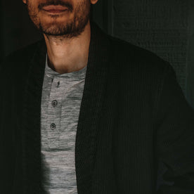 fit model wearing close up showing the collar