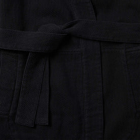 material shot of the robe close up showing the tie tied