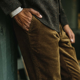 fit model wearing the Foundation Pant, hand in pocket