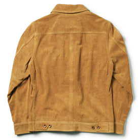 flatlay of The Lined Long Haul Jacket in Sand Suede from the back