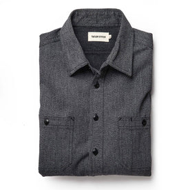 flatlay of The Utility Shirt in Salt and Pepper Twill