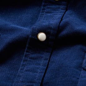 material shot of The Western Shirt in Better Together of front placket and button