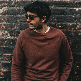 The Crewneck in Rust Donegal Terry - featured image