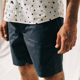 our fit model wearing The Adventure Short in Navy