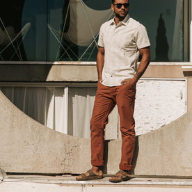 The Camp Pant in Rust Reverse Sateen - featured image