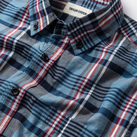 Material shot close up with collar and placket visible