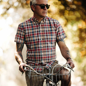 Fit model wearing shit while biking