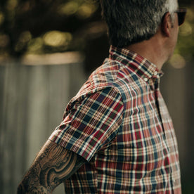 Shot of fit model looking over left shoulder