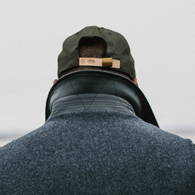 our fit model wearing The Ball Cap in Olive
