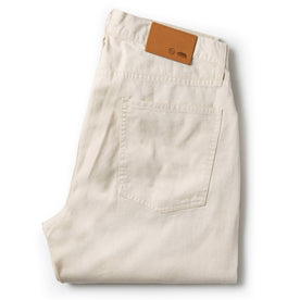 folded flatlay from the back of The Democratic Jean in Natural Organic Selvage