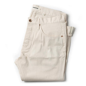 front flatlay of The Slim Jean in Natural Organic Selvage