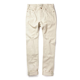 unfolded flatlay of The Slim Jean in Natural Organic Selvage