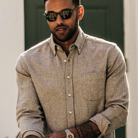 our fit model wearing The Jack in Ash Hemp Melange