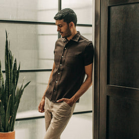 The Short Sleeve Hawthorne in Espresso Pickstitch Waffle - featured image