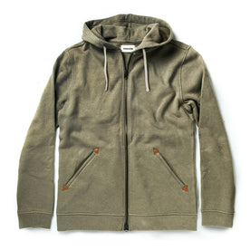 flatlay of hoodie zipped up