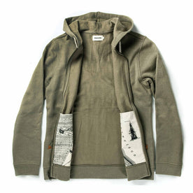 flatlay of hoodie opened up