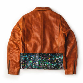 back flatlay of The Moto Jacket in Whiskey & Cosmos