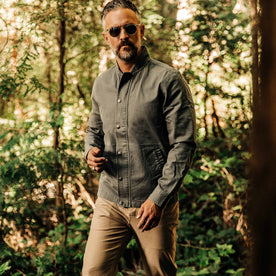 The Bomber Jacket in Washed Slate Herringbone: Alternate Image 1